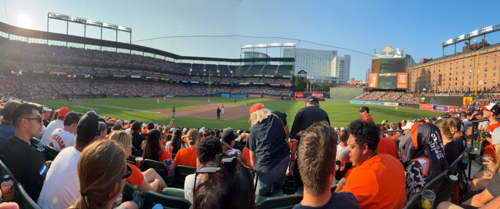 View from the right field stands at Oriole Park in Baltimore.

